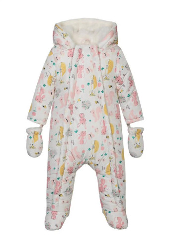 Kombinéza kojenecká zimní podšitá chlupem, Minoti, Butterfly 3, růžová