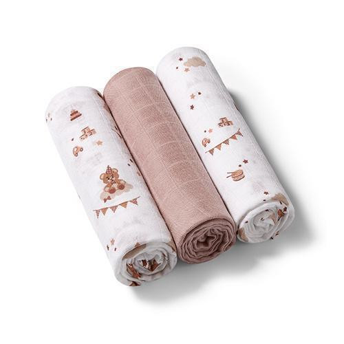 Mušelínové plenky Super Soft růžové 3 ks 70x70 cm BabyOno