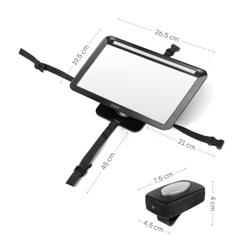 Zrcátko s LED osvětlením Deluxe, Black