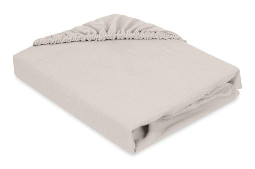 Mušelínové prostěradlo s gumou 58 x 110 x 8 cm béžové BabyMatex