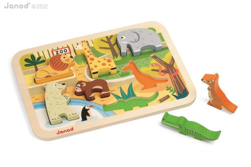 Dřevěné vkládací puzzle pro nejmenší Chunky Janod