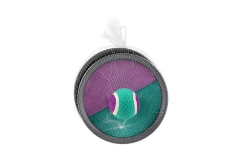 Lambáda/Catch ball hra s míčkem na suchý zip 19 cm zeleno-fialová