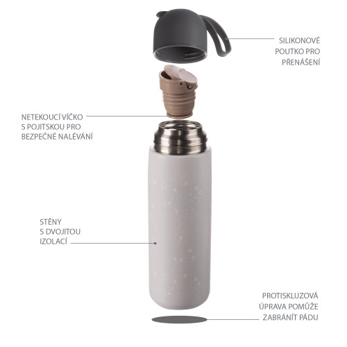 Termoska na tekutiny se silikonovým držákem 400 ml Zopa