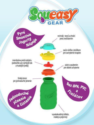 Silikonová kapsička Squeasy Snacker 180 ml