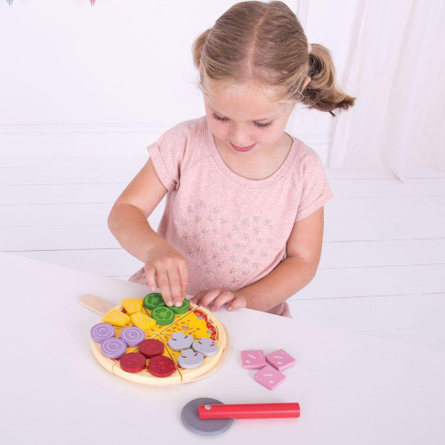 Dřevěná krájecí pizza Bigjigs Toys