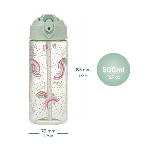 Tritanová láhev na pití s brčkem 500 ml Baagl
