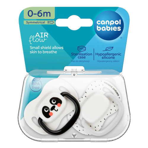 Set symetrických silikonových dudlíků BabiesBoo 0-6 m 2 ks Canpol babies