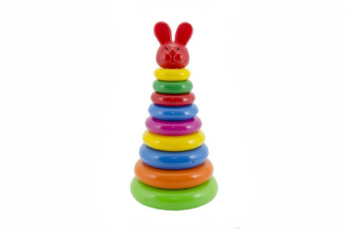 Skládanka pyramida s kroužky plast 28 cm