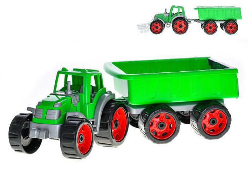 Traktor se sklápěcím přívěsem 54 cm zelený