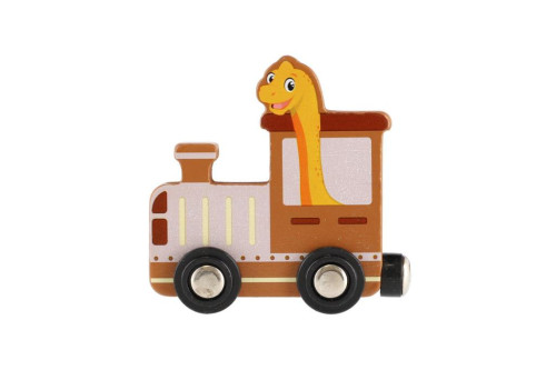 Vlak/Vláček s vagóny dinosaurus na magnety 10 ks dřevo