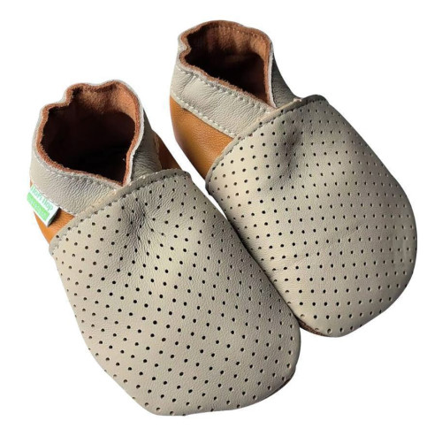 Kožené capáčky děrované Barefoot Vel. M (6-12 měs.) Hopi Hop