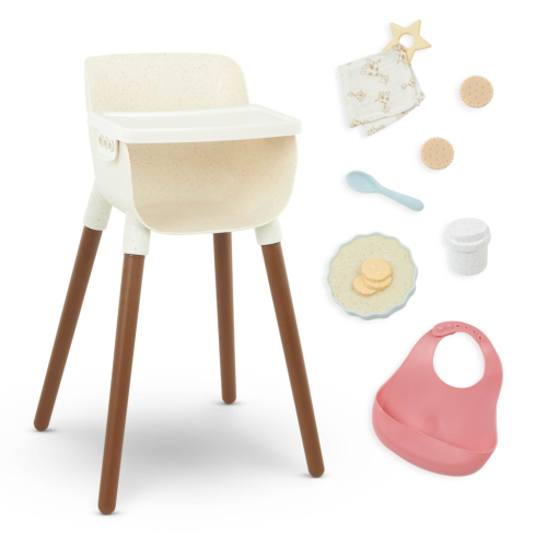 Židlička jídelní pro panenky s doplňky LullaBaby