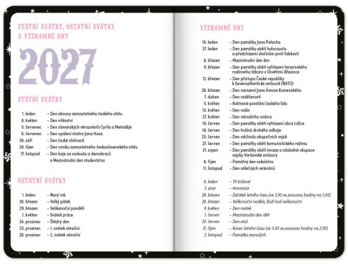 Studentský diář Kuromi (září 2026 – prosinec 2027) Notique