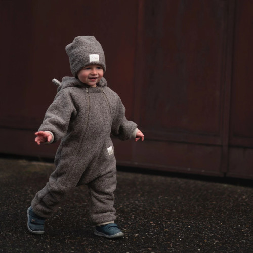Rostoucí zimní kombinéza Teddy fleece double Brown Esito