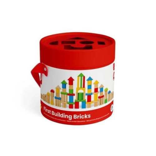 První dřevěné kostky a vkládačka v bubínku Bigjigs Toys