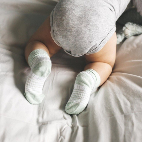 Dětské ponožky Stay-on-Socks Mint Stripes vel. 6-12 m 2 páry