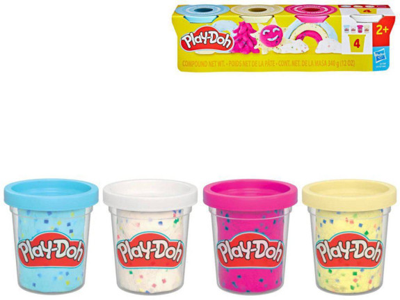 Play-Doh 4 ks kelímků s konfetami
