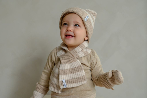 Čepice Stripe Merino Beige Lodger
