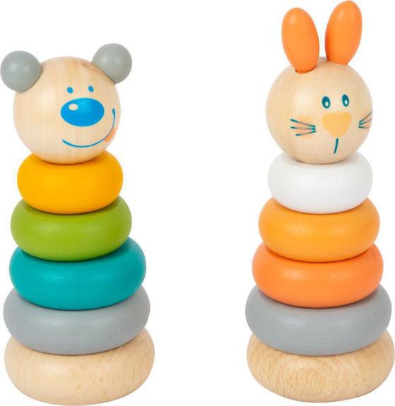 Small Foot Nasazovací věž pastelová 1 ks
