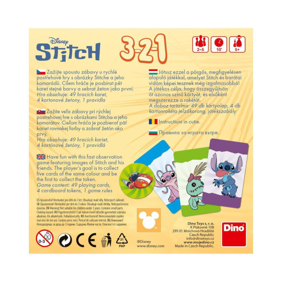 3-2-1 Stitch Cestovní hra Dino
