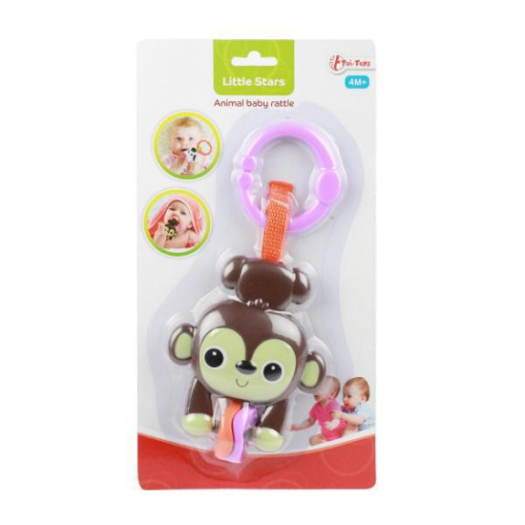 Chrastítko/Kousátko zvířátko plastové 19 cm 4 m+