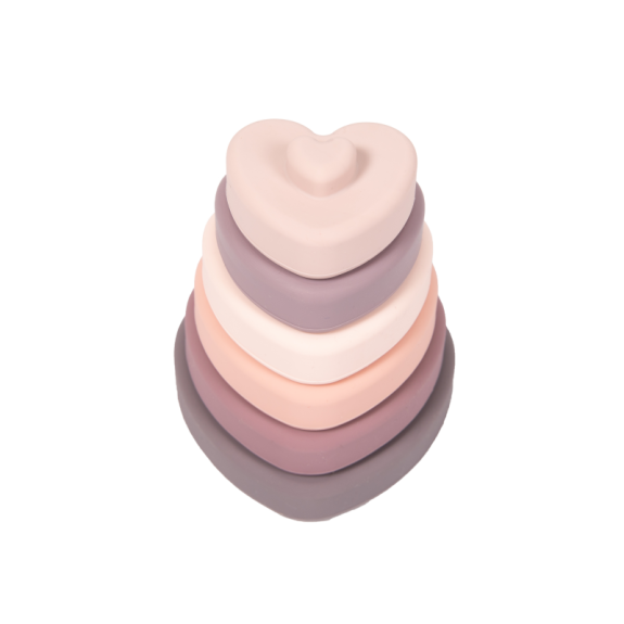 Silikonová stohovací kousátka B-Silicone Hearts