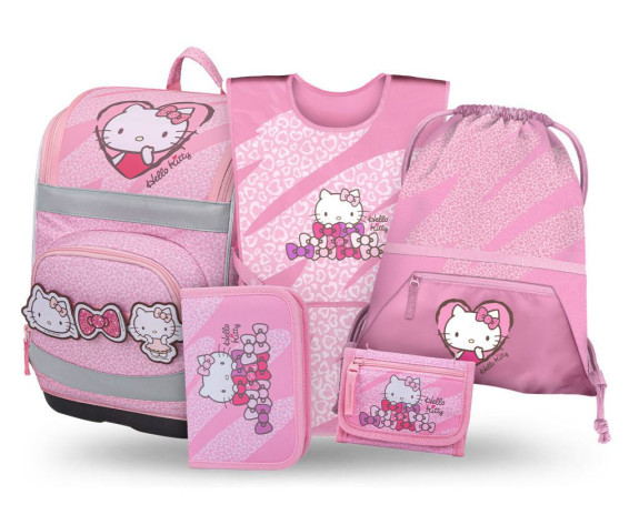 Set 5 Zippy Plus Hello Kitty Sweet Leopard: aktovka, penál, sáček, zástěra, peněženk Baagl