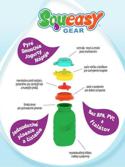 Silikonová kapsička Squeasy Snacker 104ml