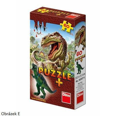 Puzzle Dinosauři 60 dílků+figurka v krabičce