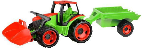Traktor se lžící Giga Trucks s vlekem plast 62 cm