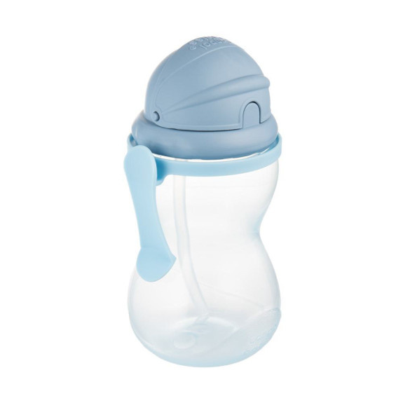 Sportovní láhev se slámkou 370 ml MODRÁ