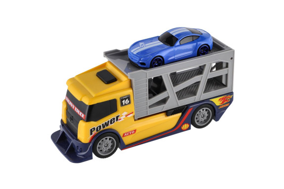 Auto kamion přepravník + plastové auto 15 cm na volný chod