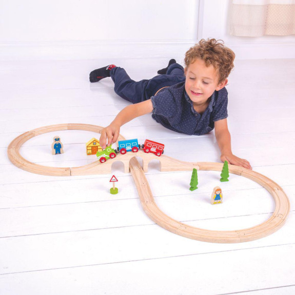 Dřevěná vláčkodráha osmička Bigjigs Rail