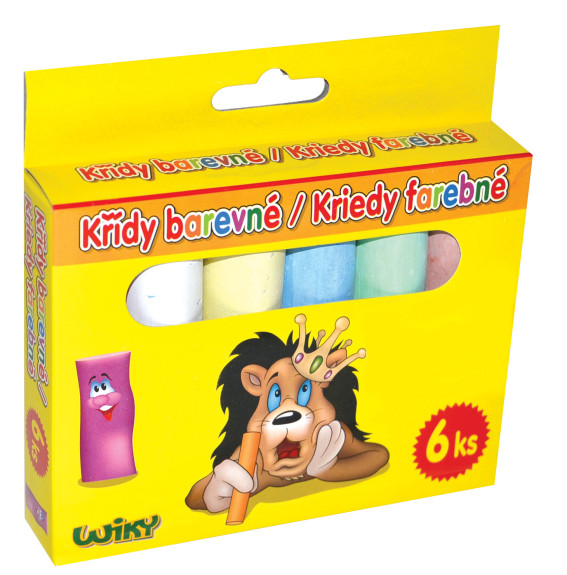 Křídy chodníkové barevné 6 ks