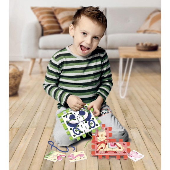 Quercetti Play Creativo Lacing Puzzle – provlékací měkké skládačky