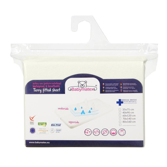 Nepromokavé prostěradlo froté 70 x 140 cm Babymatex