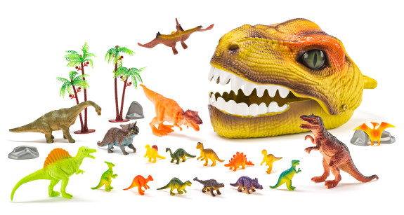 Dinosauří hlava s figurkami DINO