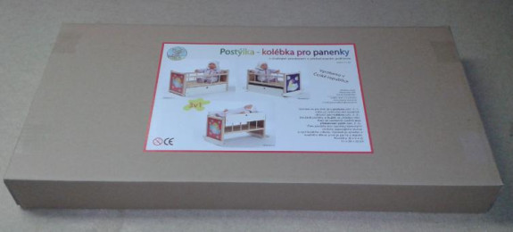 Dřevěná postýlka - kolébka pro panenky 3v1