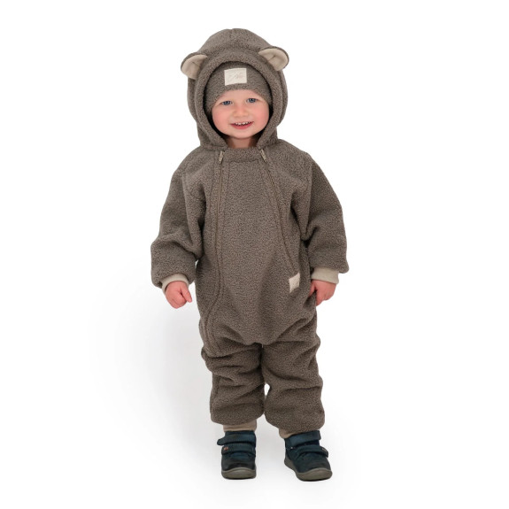 Rostoucí zimní kombinéza Teddy fleece double Brown Esito
