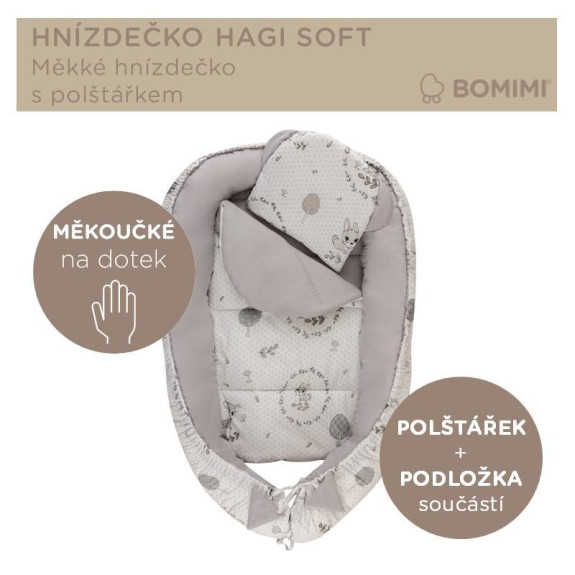 Hnízdečko Hagi s polštářkem soft Bomimi
