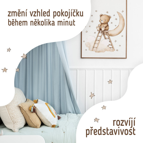 Nástěnné samolepky do dětského pokoje Teddy bear on a ladder Sipo