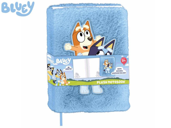 Bluey zápisník plyšový 22 x 16 x 2,5 cm