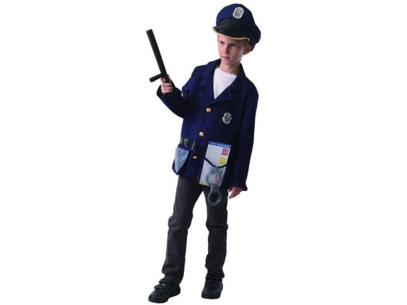 Kostým na karneval - policista, 120 - 130 cm