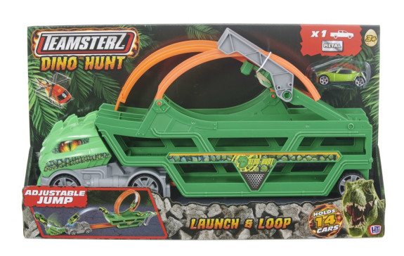 Teamsterz Dino přenosný transportér s 1 autíčkem a loopingem