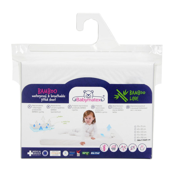 Nepromokavé bambusové prostěradlo 120×60 cm Babymatex