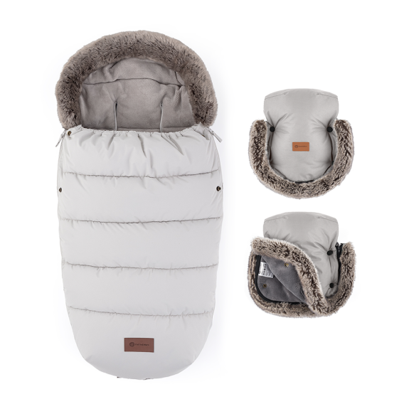 Set zimní fusak Comfy 4 v 1 + rukavice na kočárek Furry Petite & Mars