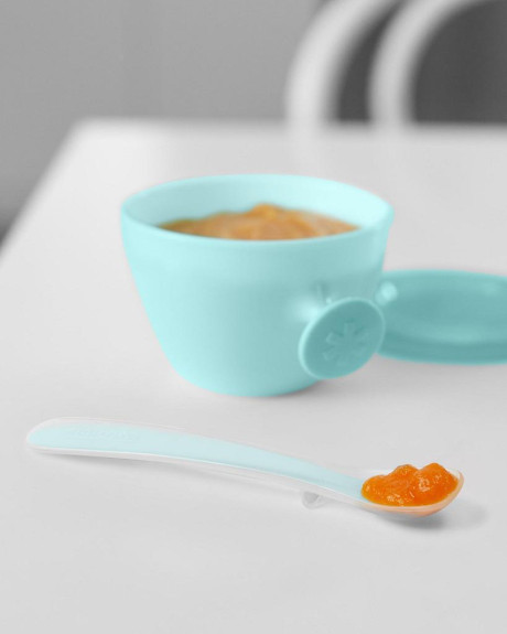 Set jídelní s hrníčkem 5 ks Easy-Feed Mealtime Set Teal/Grey Skip Hop