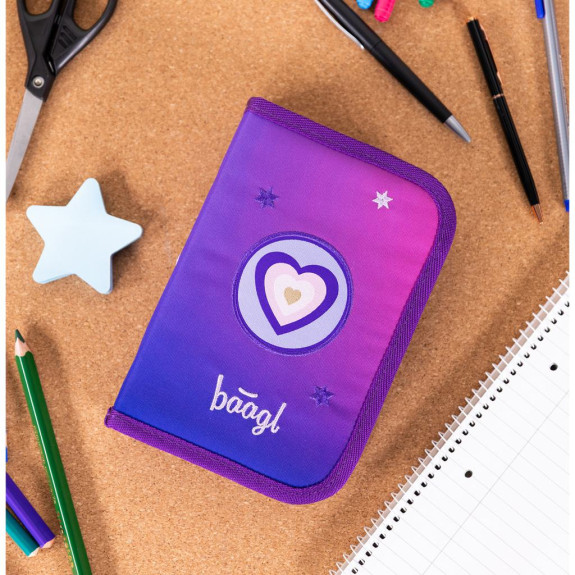 Set 3 Airy Koně srdce: batoh, penál, sáček Baagl