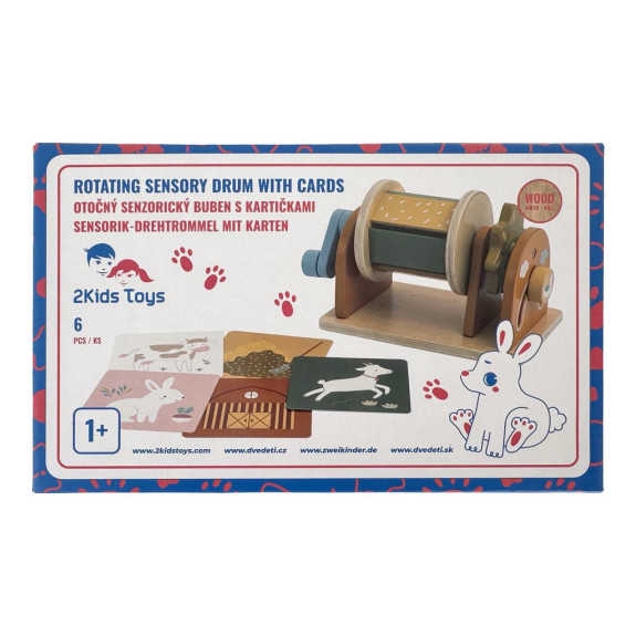 Otočný senzorický buben s kartičkami 2Kids Toys