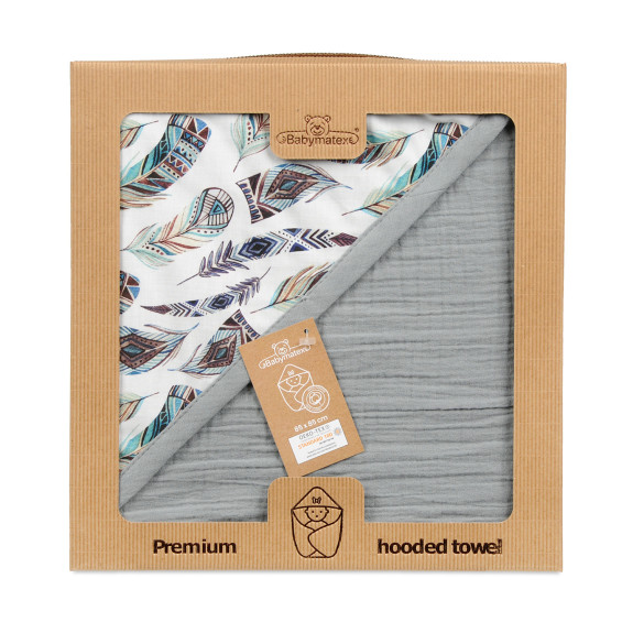 Mušelínová osuška s kapucí Design 85 x 85 cm Babymatex